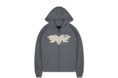 Ein beliebter 45KEYS Patch Zip Hoodie Dark Grey. - Valued