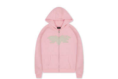 Ein beliebter 45KEYS Patch Zip Hoodie Pink. - Valued