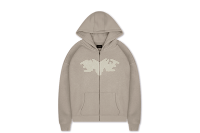 Ein beliebter 45KEYS Patch Zip Hoodie Sand. - Valued