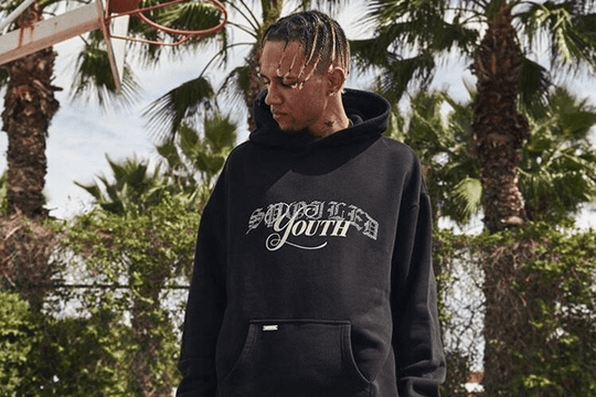 Peso Spoiled Youth Rhinestone Hoodie Black Valued