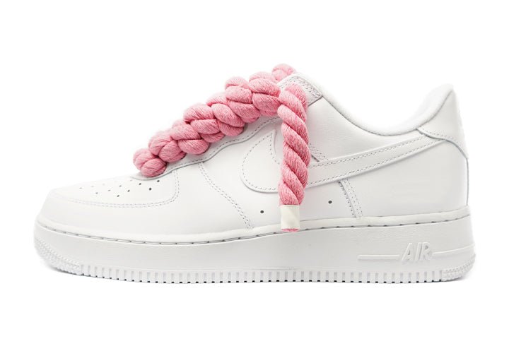 Pink Rope Laces Af1 Nike Air Force 1 Low '07 White Custom Pink Rope Laces – Valued